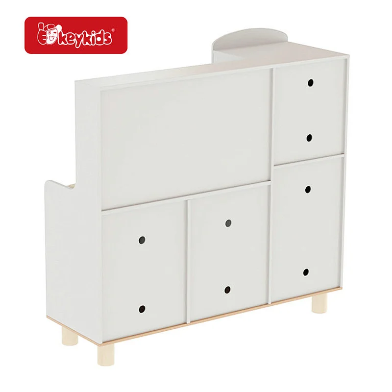 Eco friendly preschool children Ivory wooden toy kitchen with running water W10C790C